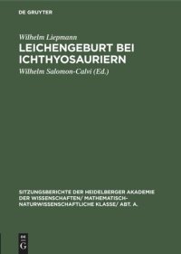 cover of the book Leichengeburt bei Ichthyosauriern: Eine paläobiologische Studie