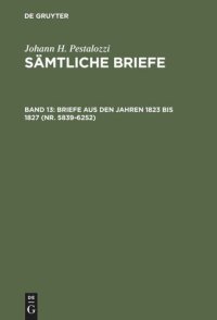 cover of the book Sämtliche Briefe: Band 13 Briefe aus den Jahren 1823 bis 1827 (Nr. 5839-6252)