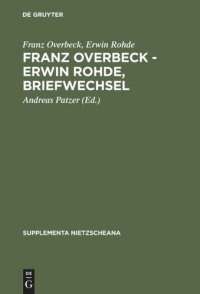 cover of the book Franz Overbeck – Erwin Rohde, Briefwechsel