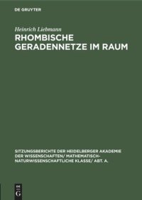 cover of the book Rhombische Geradennetze im Raum