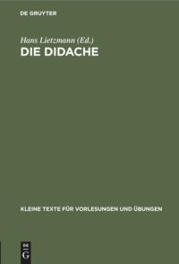 cover of the book Die Didache: Mit kritischem Apparat