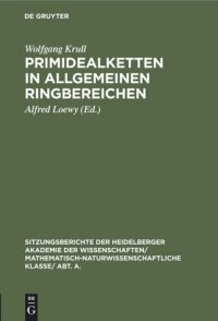 cover of the book Primidealketten in allgemeinen Ringbereichen