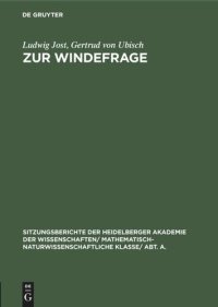 cover of the book Zur Windefrage