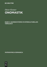 cover of the book Onomastik: Band II Namensysteme im interkulturellen Vergleich