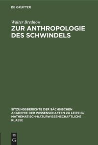 cover of the book Zur Anthropologie des Schwindels