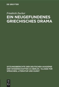 cover of the book Ein neugefundenes griechisches Drama