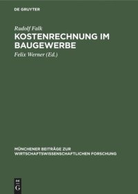 cover of the book Kostenrechnung im Baugewerbe