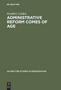 cover of the book Administrative Reform Comes of Age