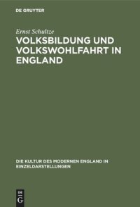 cover of the book Volksbildung und Volkswohlfahrt in England