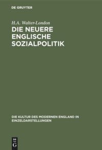 cover of the book Die neuere englische Sozialpolitik