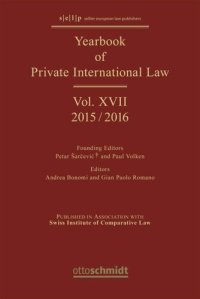 cover of the book Yearbook of Private International Law: Volume XVII Yearbook of Private International Law Vol. XVII - 2015/2016