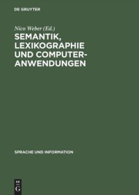 cover of the book Semantik, Lexikographie und Computeranwendungen