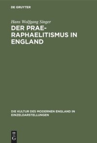 cover of the book Der Prae-Raphaelitismus in England