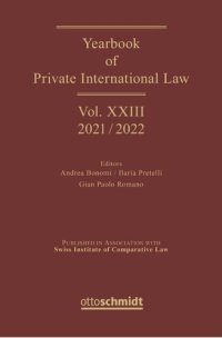 cover of the book Yearbook of Private International Law: Yearbook of Private International Law Vol. XXIII - 2021/2022