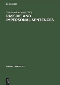 cover of the book Passive and impersonal sentences: PDR IL-B, Vol. 1