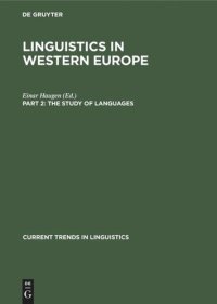 cover of the book Linguistics in Western Europe: Part 2 The study of languages