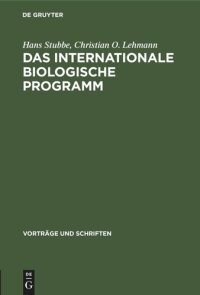 cover of the book Das internationale biologische Programm