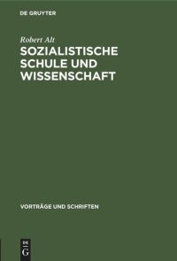 cover of the book Sozialistische Schule und Wissenschaft