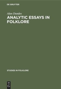 cover of the book Analytic Essays in Folklore