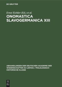 cover of the book Onomastica Slavogermanica XIII