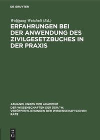 cover of the book Erfahrungen bei der Anwendung des Zivilgesetzbuches in der Praxis