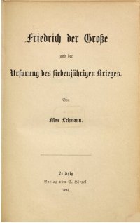 cover of the book Friedrich der Große und der Ursprung des Siebenjährigen Krieges