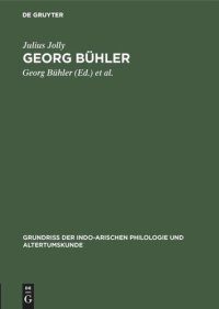 cover of the book Georg Bühler: 1837–1898