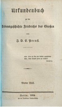 cover of the book Urkundenbuch zu der Lebensgeschichte Friedrichs des Großen