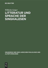 cover of the book Litteratur und Sprache der Singhalesen