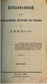 cover of the book Urkundenbuch zu der Lebensgeschichte Friedrichs des Großen