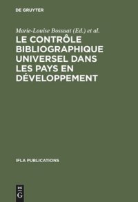 cover of the book Le contrôle bibliographique universel dans les pays en développement