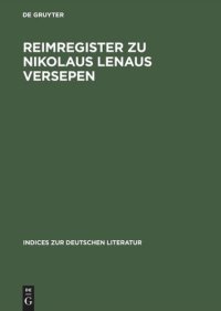 cover of the book Reimregister zu Nikolaus Lenaus Versepen