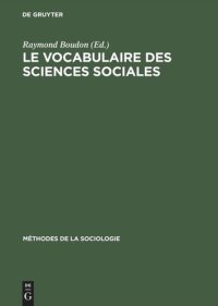 cover of the book Le vocabulaire des sciences sociales: Concepts et indices