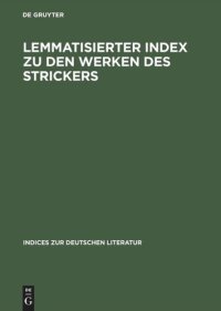 cover of the book Lemmatisierter Index zu den Werken des Strickers