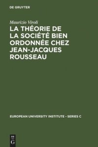 cover of the book La théorie de la société bien ordonnée chez Jean-Jacques Rousseau