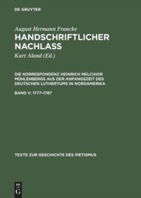 cover of the book Handschriftlicher Nachlass: Band V 1777–1787