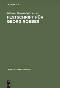 cover of the book Festschrift für Georg Roeber