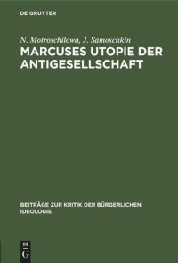 cover of the book Marcuses Utopie der Antigesellschaft