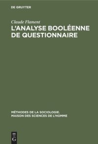 cover of the book L’analyse booléenne de questionnaire