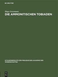 cover of the book Die ammonitischen Tobiaden