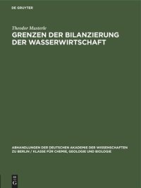 cover of the book Grenzen der Bilanzierung der Wasserwirtschaft