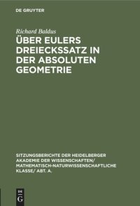 cover of the book Über Eulers Dreieckssatz in der absoluten Geometrie