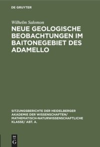 cover of the book Neue geologische Beobachtungen im Baitonegebiet des Adamello