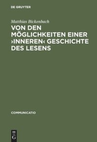 cover of the book Von den Möglichkeiten einer ›inneren‹ Geschichte des Lesens