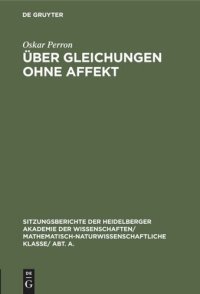 cover of the book Über Gleichungen ohne Affekt