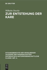 cover of the book Zur Entstehung der Kare