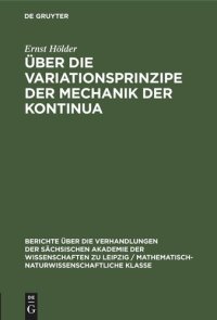 cover of the book Über die Variationsprinzipe der Mechanik der Kontinua