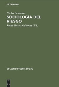 cover of the book Sociología del riesgo