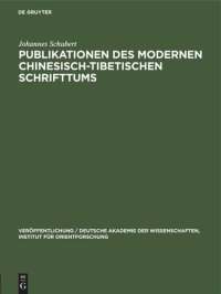 cover of the book Publikationen des modernen chinesisch-tibetischen Schrifttums