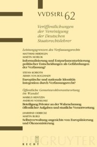 cover of the book Leistungsgrenzen des Verfassungsrechts. Öffentliche Gemeinwohlverantwortung im Wandel: Berichte und Diskussionen auf der Tagung der Vereinigung der Deutschen Staatsrechtslehrer in St. Gallen vom 1. bis 5. Oktober 2002